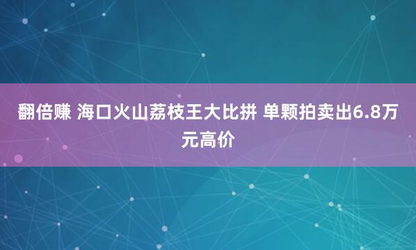 翻倍赚 海口火山荔枝王大比拼 单颗拍卖出6.8万元高价